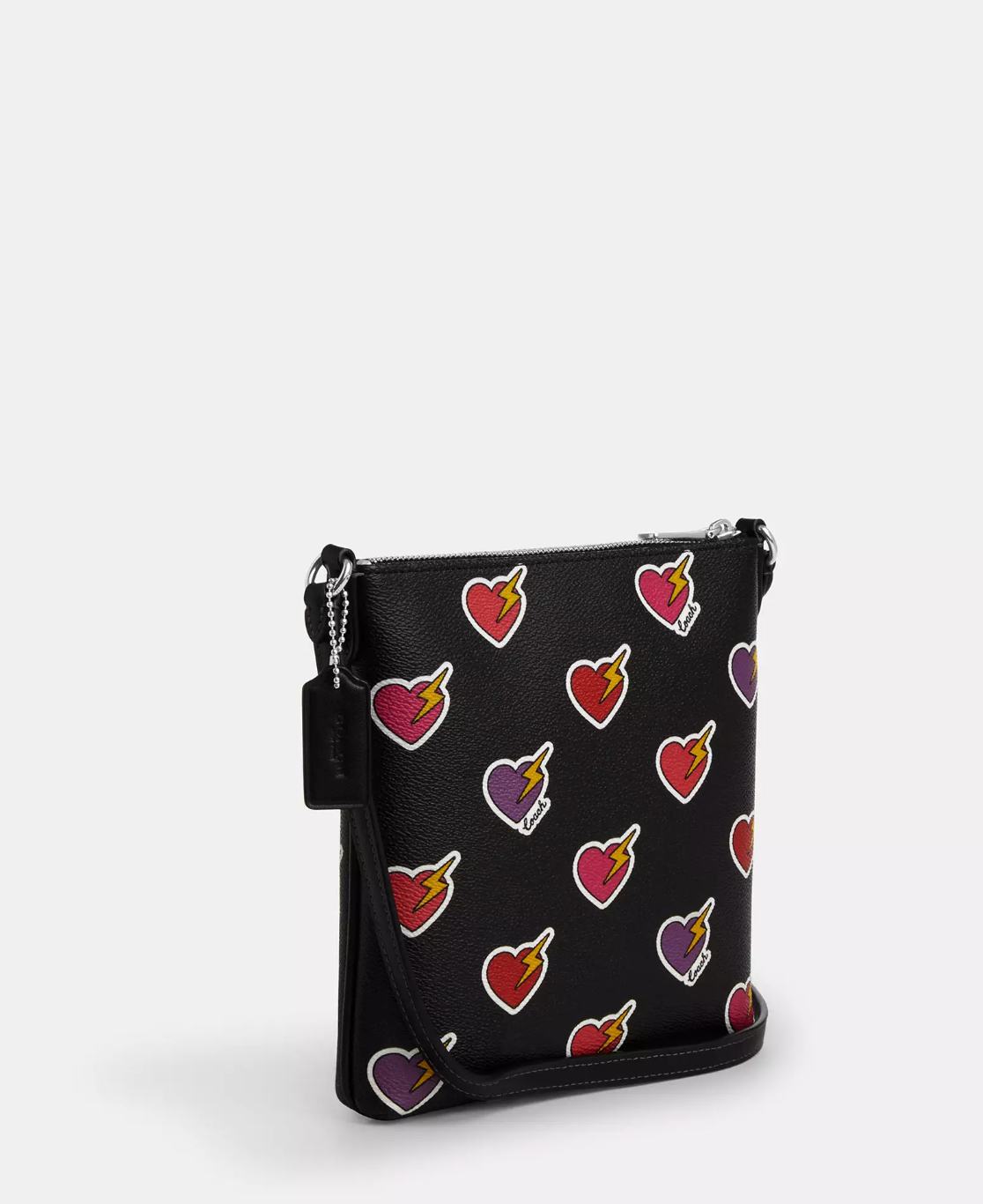 Coach Mini Rowan File Bag With Heart Bolt Print Black Multi (Pre-Order)