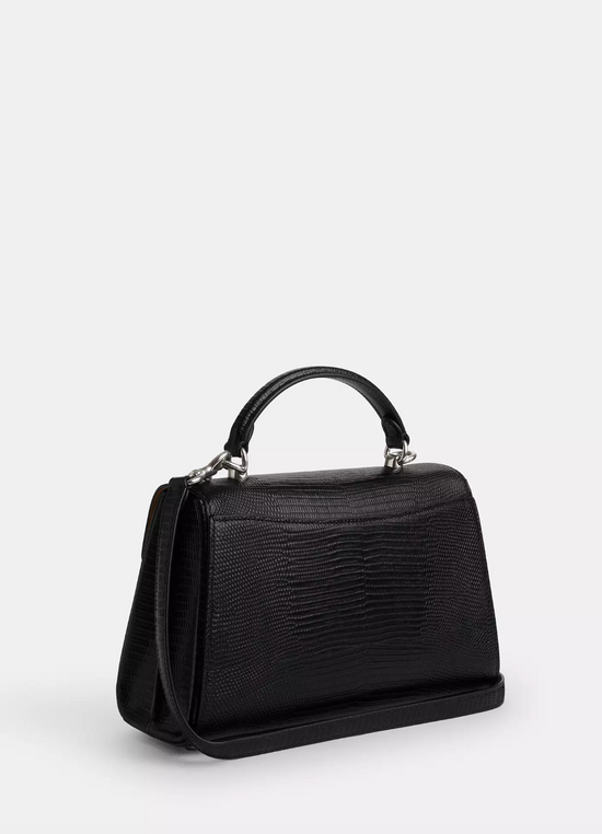 Coach Eliza Top Handle Bag In novelty leather Silver Black (Pre-Order)