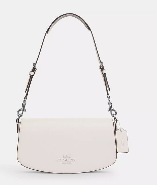 Coach Andrea Shoulder Bag In novelty leather Silver Chalk (Pre-Order)