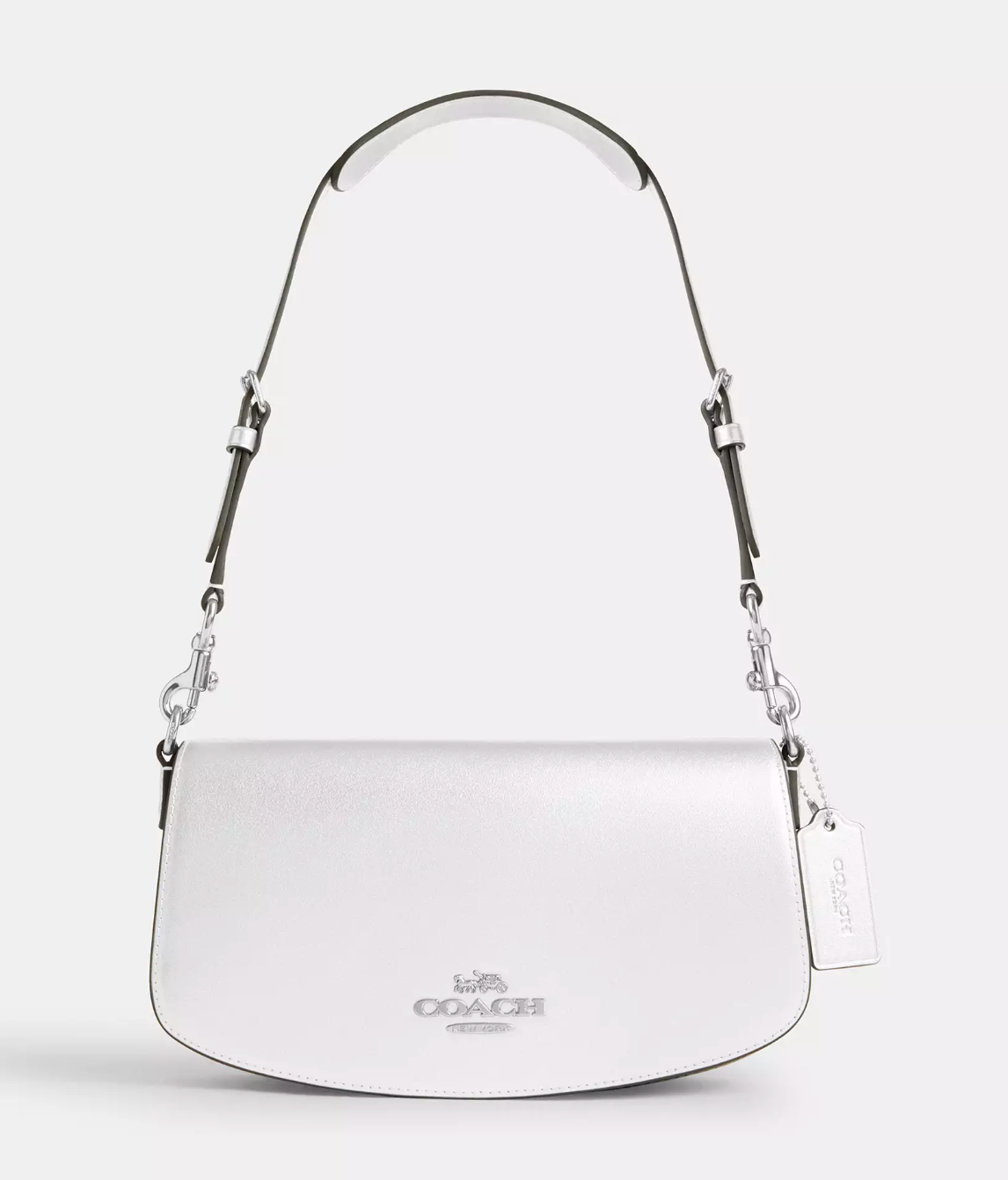 Coach Andrea Shoulder Bag In novelty leather Silver Light Silver (Pre-Order)