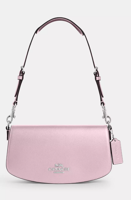 Coach Andrea Shoulder Bag In novelty leather Silver Metallic Pink (Pre-Order)