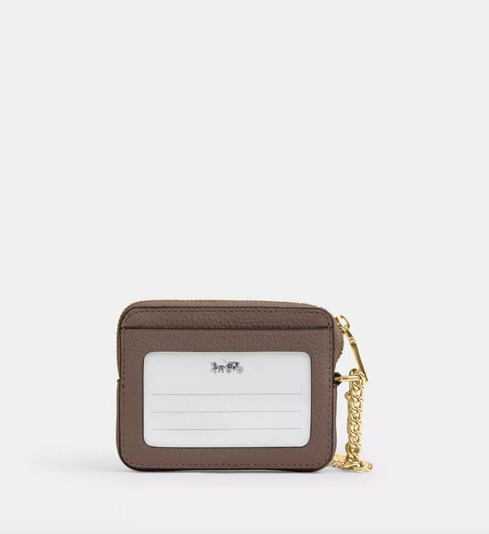 Coach Zip Card Case In Gold Dark Stone (Pre-Order)