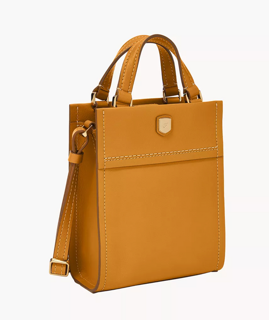 RETAIL COLLECTION - Fossil Gemma Leather Mini Tote In Ochre (Pre-Order)