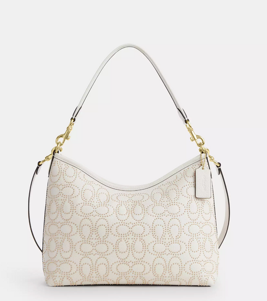 Coach Laurel Shoulder Bag With Signature Rivets Gold Chalk (Pre-Order)