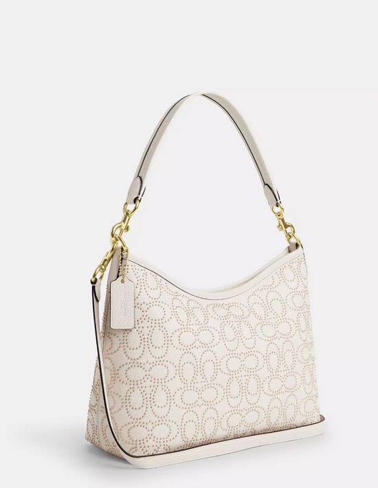 Coach Laurel Shoulder Bag With Signature Rivets Gold Chalk (Pre-Order)