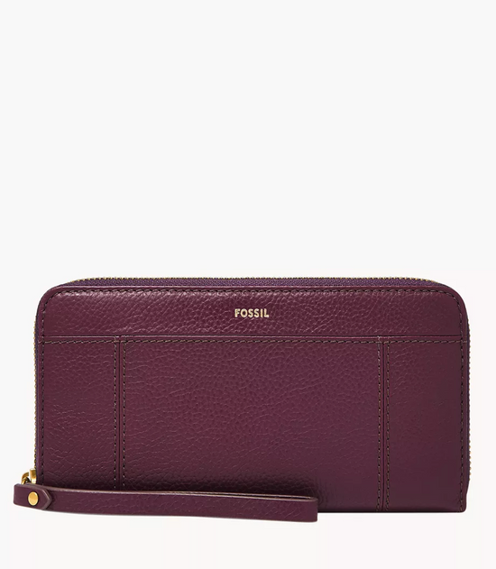 Fossil Jori Zip Clutch In Raisin (Pre-Order)