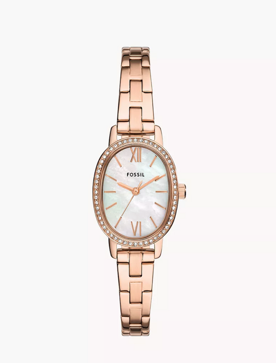 Fossil Women Penny Three-Hand Rose Gold-Tone Stainless Steel Watch Bq3977 (Pre-Order)