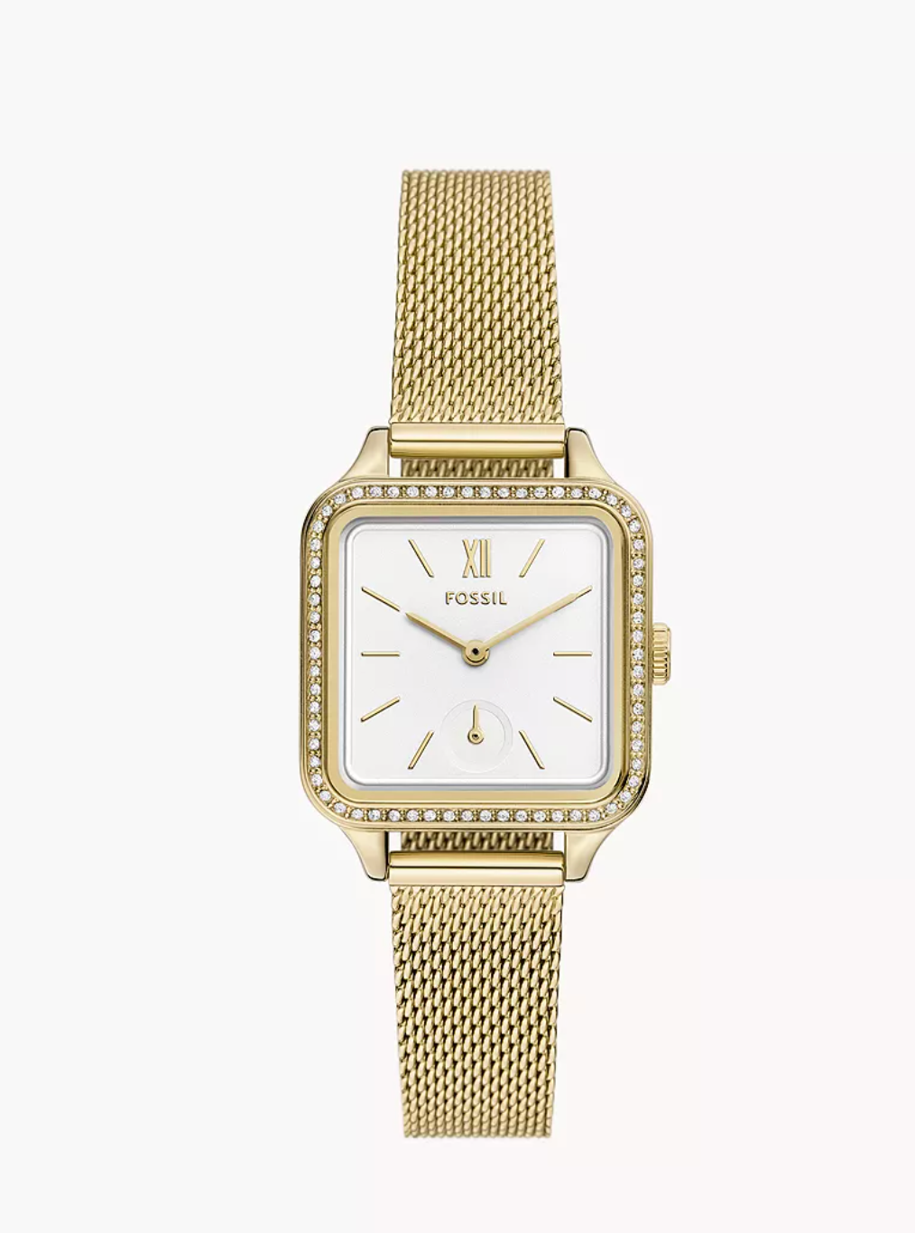 Fossil Women Colleen Three-Hand Gold-Tone Stainless Steel Mesh Watch Bq3972 (Pre-Order)