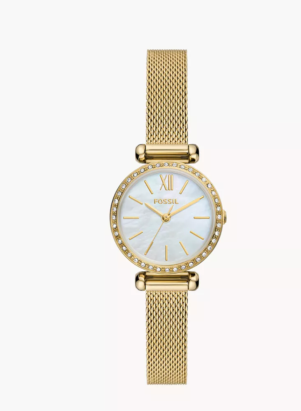 Fossil Women Tillie Mini Three-Hand Gold-Tone Stainless Steel Mesh Watch Bq3898 (Pre-Order)