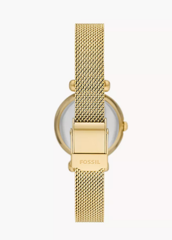 Fossil Women Tillie Mini Three-Hand Gold-Tone Stainless Steel Mesh Watch Bq3898 (Pre-Order)