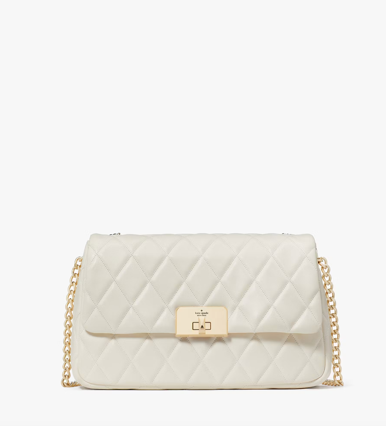 Kate Spade Carey Medium Flap Shoulder Bag In Meringue (Pre-Order)