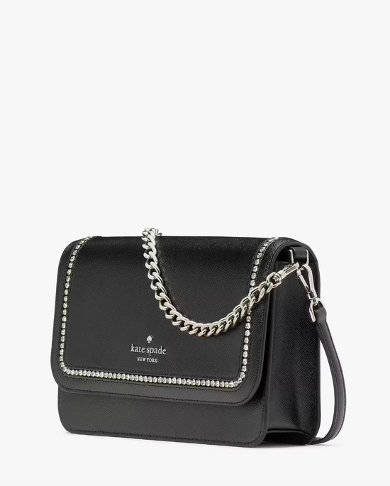 Kate Spade Madison Willow Medium Flap Convertible Crossbody In Black Multi (Pre-Order)