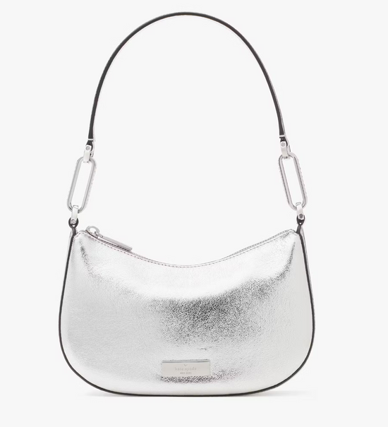 Kate Spade Nina Satin Shoulder Bag In Silver (Pre-Order)