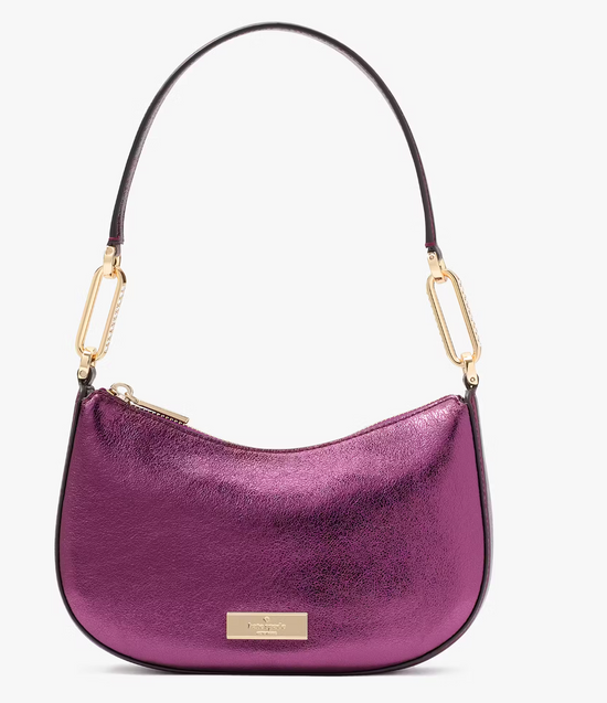 Kate Spade Nina Satin Shoulder Bag In Dark Raspberry (Pre-Order)