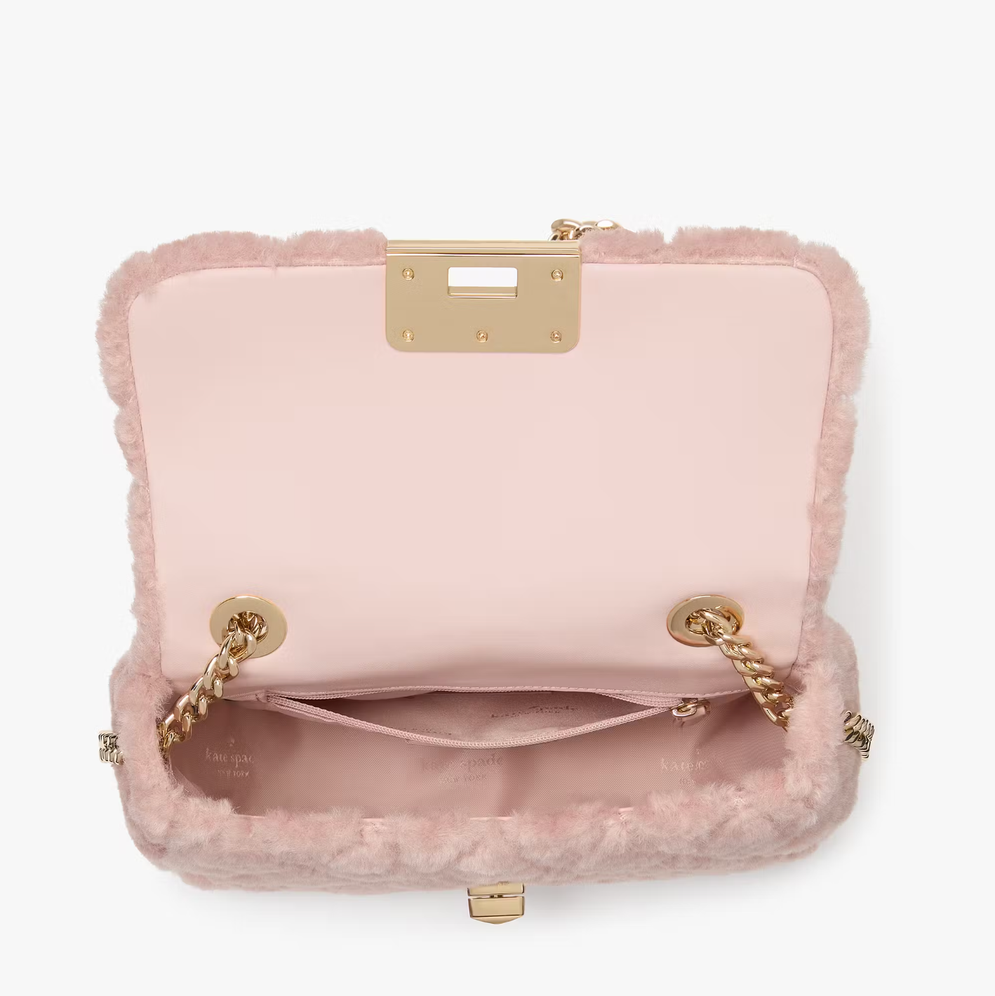 Kate Spade Carey Faux Fur Small Flap Crossbody In Rose Smoke (Pre-Order)