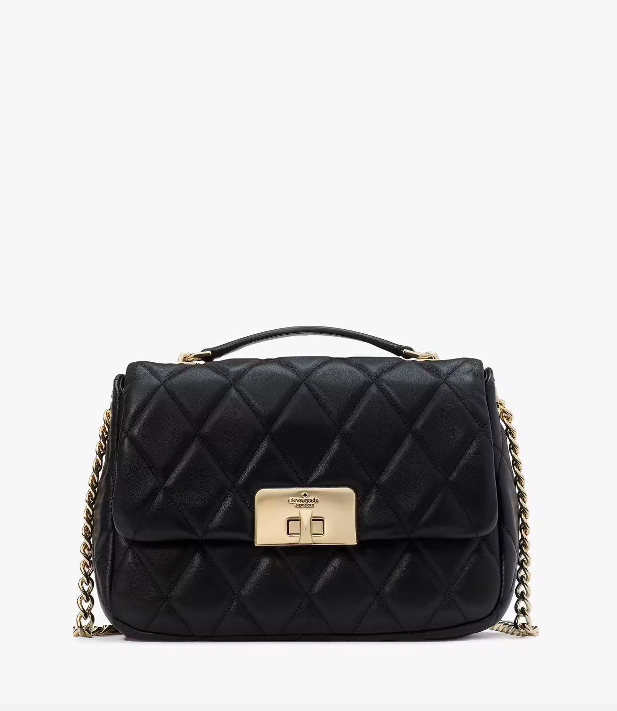 Kate Spade Carey Quilted Small Flap Crossbody In Black (Pre-Order)