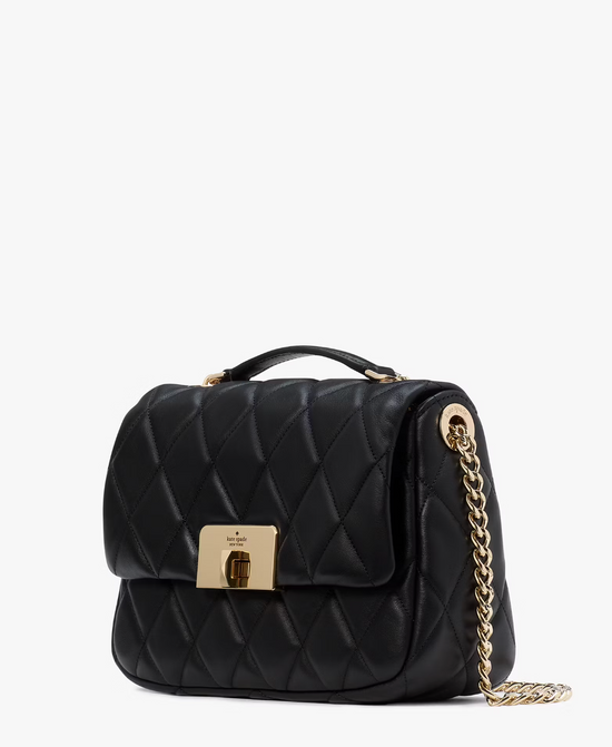 Kate Spade Carey Quilted Small Flap Crossbody In Black (Pre-Order)