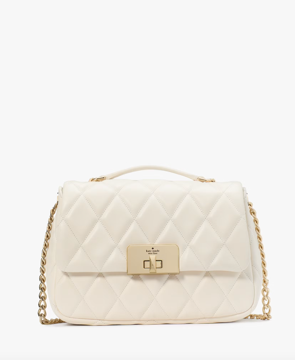 Kate Spade Carey Quilted Small Flap Crossbody In Meringue (Pre-Order)