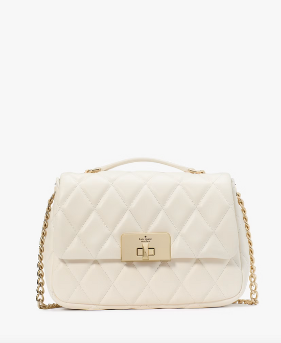 Kate Spade Carey Quilted Small Flap Crossbody In Meringue (Pre-Order)