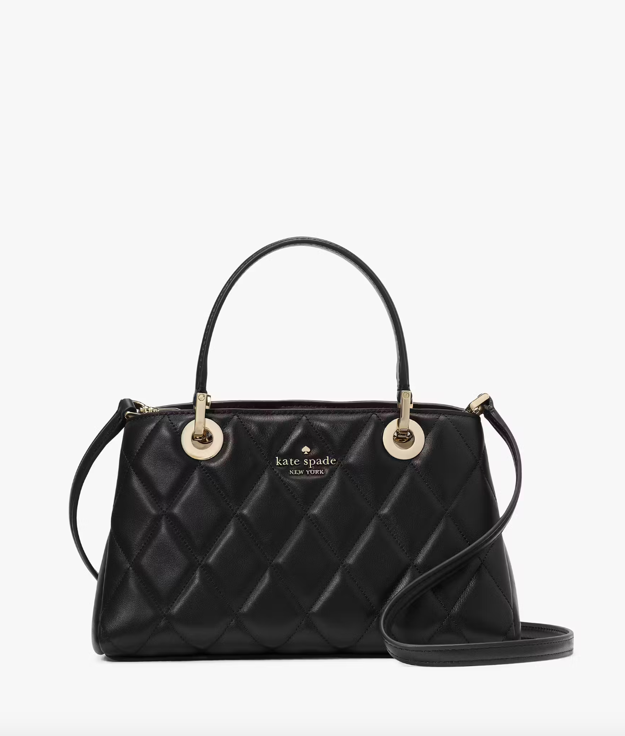 Kate Spade Carey Small Quilted Sullivan Satchel In Black (Pre-Order)