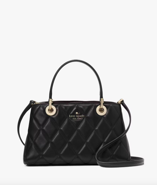 Kate Spade Carey Small Quilted Sullivan Satchel In Black (Pre-Order)