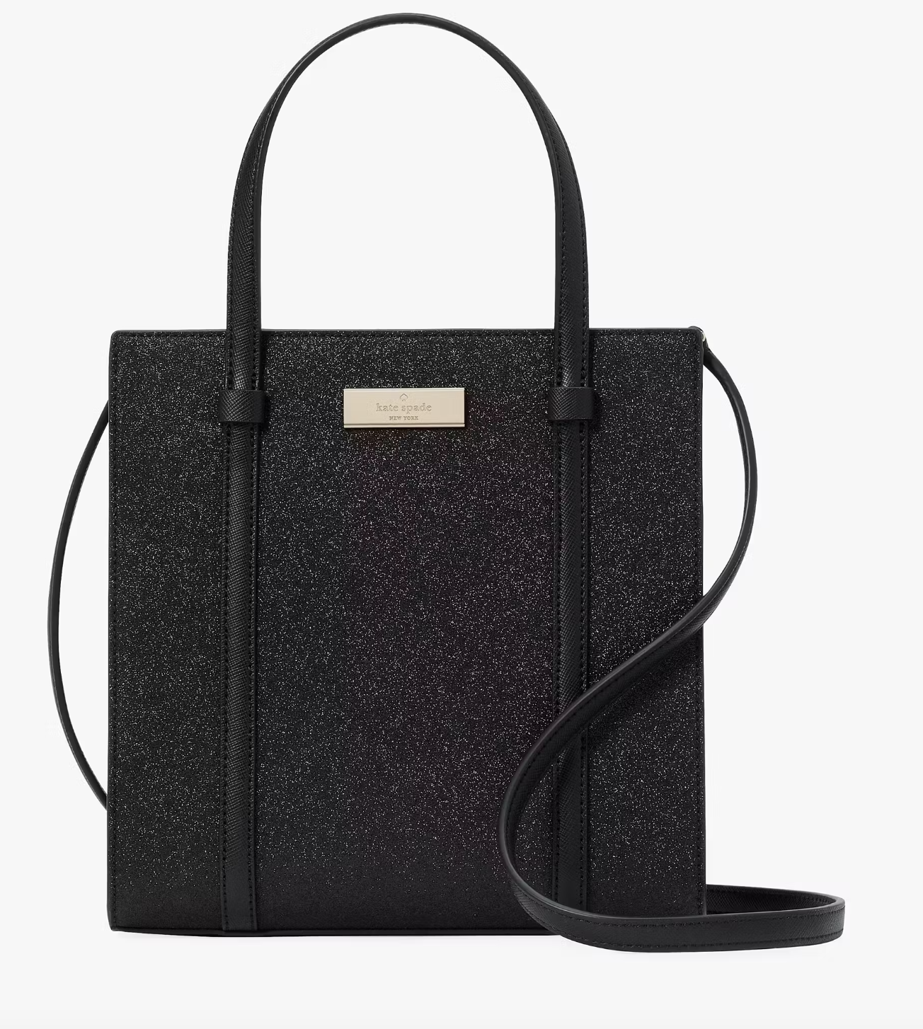 Kate Spade Kenzie Glitter Small Tote In Black(Pre-Order)