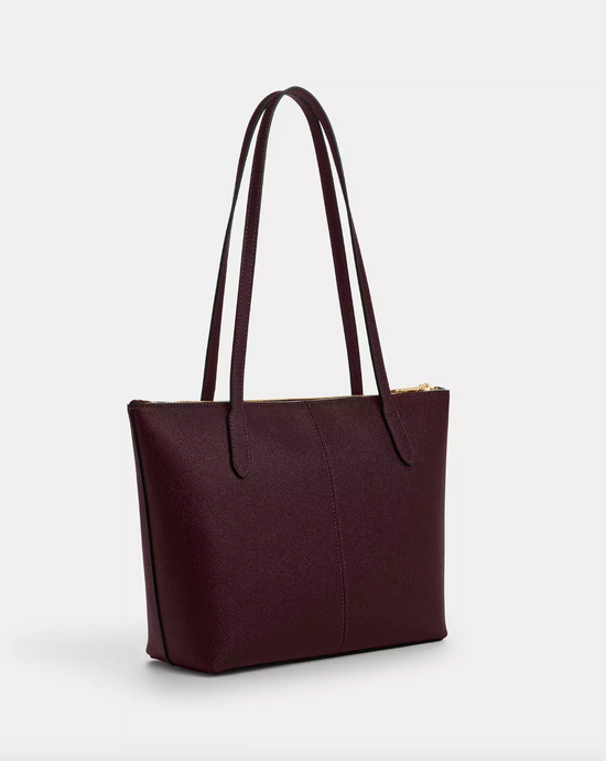 Coach Fiona Zip Tote Bag In Gold Merlot (Pre-Order)