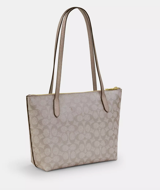 Coach Fiona Zip Tote Bag In Signature Gold Champagne Multi (Pre-Order)