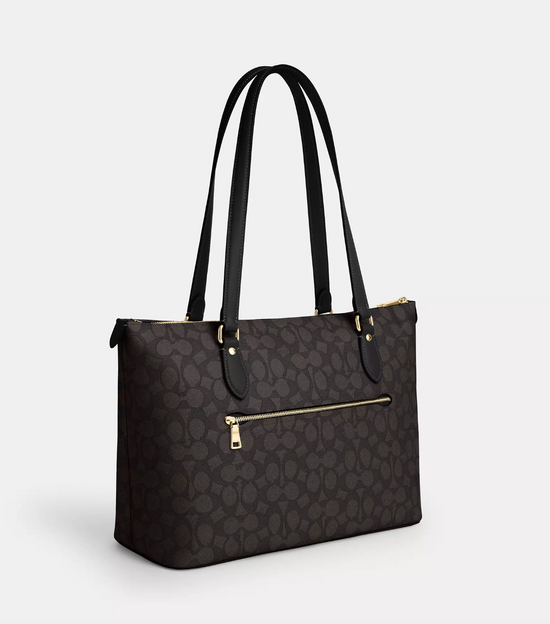 Coach Gallery Tote Bag In Signature Walnut Black (Incoming stock)