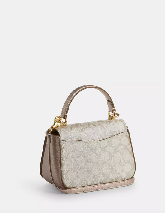 Coach Lysa Top Handle Bag In Signature Gold Champagne Multi (Pre-Order)