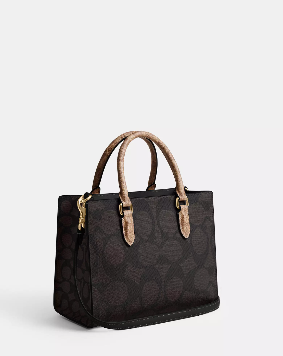 Coach Maggie Small Tote Bag In Blocked Signature Walnut Tan (Pre-Order)