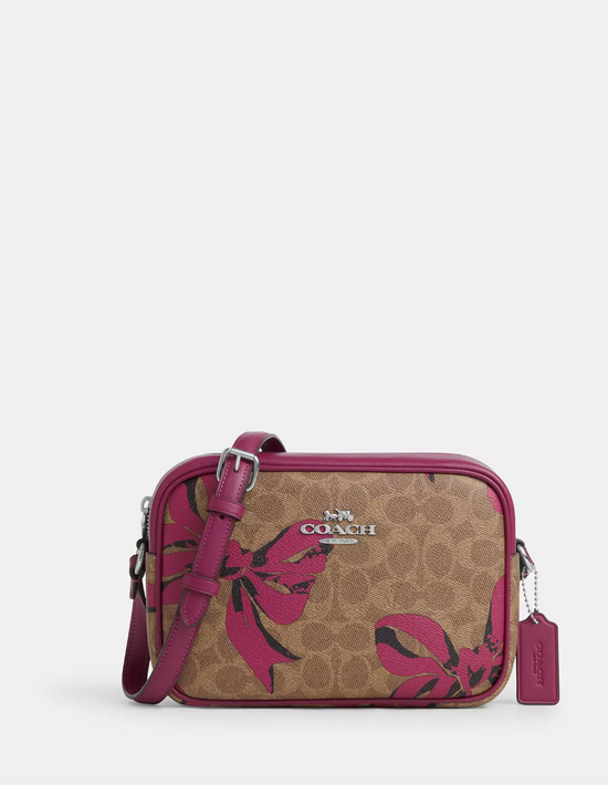 Coach Jamie Camera Bag In Signature Canvas With Bow Print In Pink Multi (Pre-order)