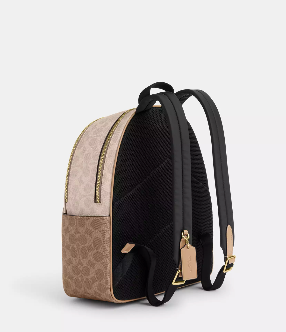 Coach Medium Court Backpack In Blocked Signature Gold Sand Tan (Pre-order)