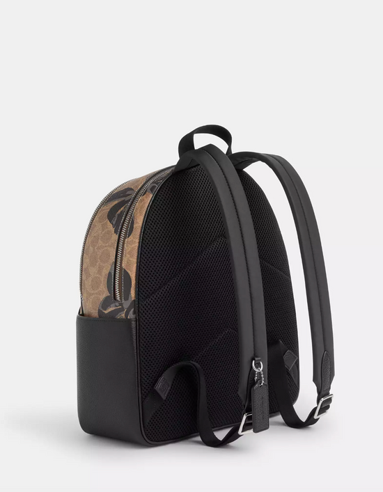 Coach Medium Court Backpack In Signature Canvas With Bow Print Tan Black Multi (Pre-order)