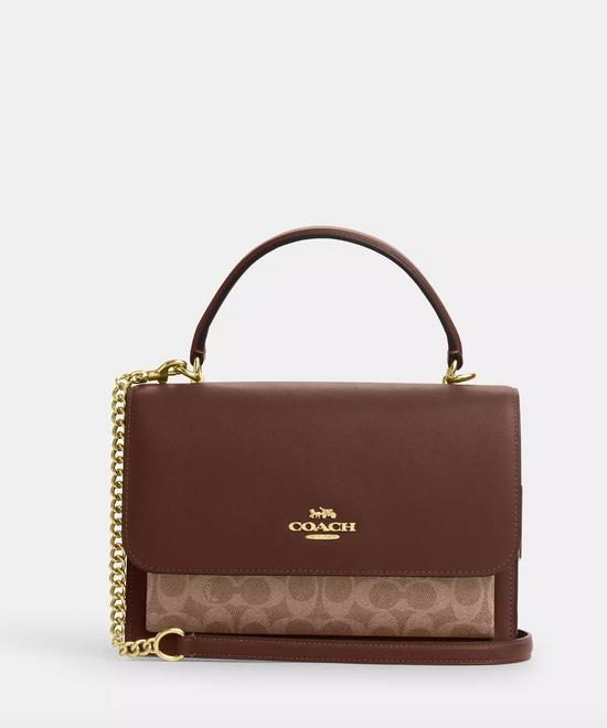 Coach Klare Top Handle Bag In Signature Gold Tan Brown (Pre-order)