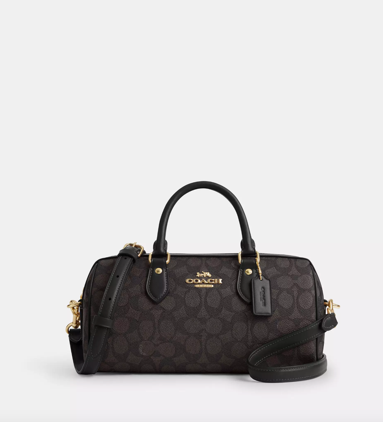 Coach Rowan Long Satchel Bag In Signature Walnut Black (Pre-Order)