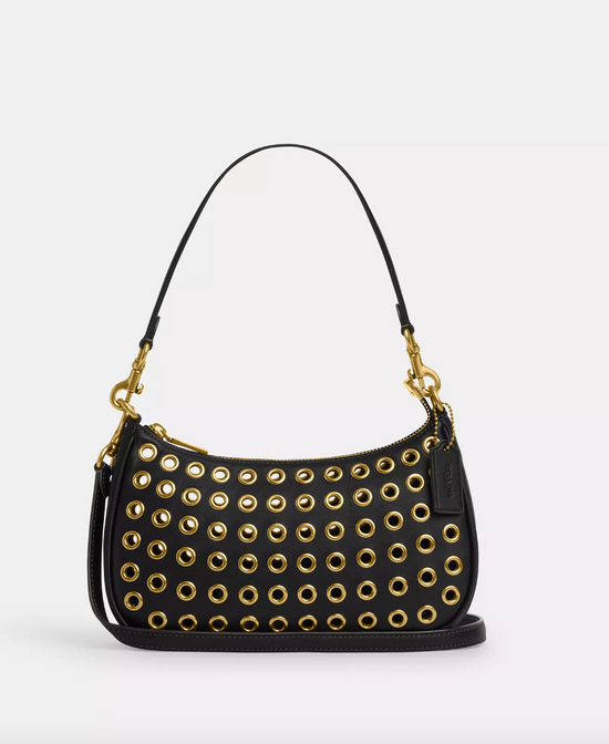 Coach Teri Shoulder Bag With Grommets In Brass Black (Pre-Order)