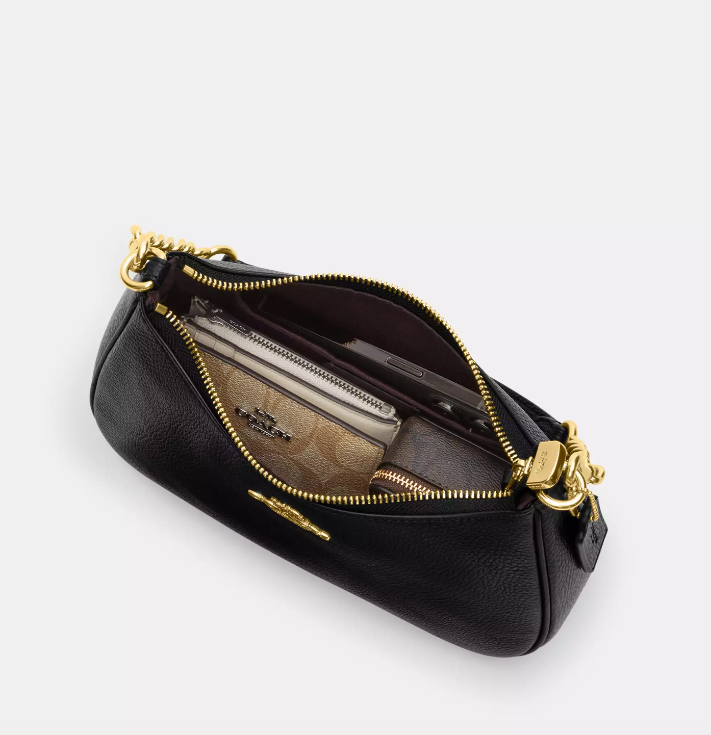 Coach Teri Shoulder Bag With Grommets In Brass Black (Pre-Order)