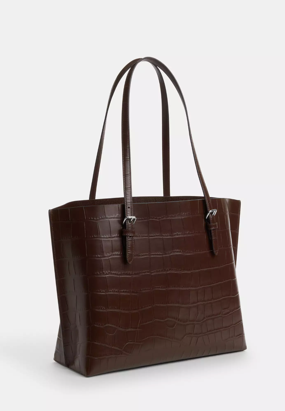 Coach Mollie Tote In novelty leather Silver Maple (Pre-Order)