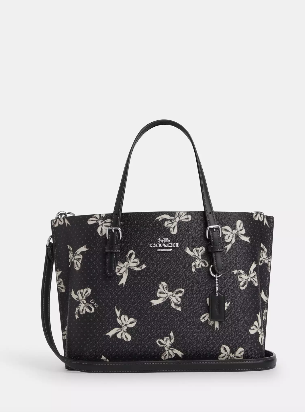 Coach Mollie Tote Bag 25 In Signature Canvas With Bow Print In Black Multi (Pre-Order)