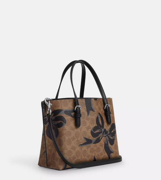 Coach Mollie Tote Bag 25 In Signature Canvas With Bow Print In Tan Black Multi (Pre-Order)