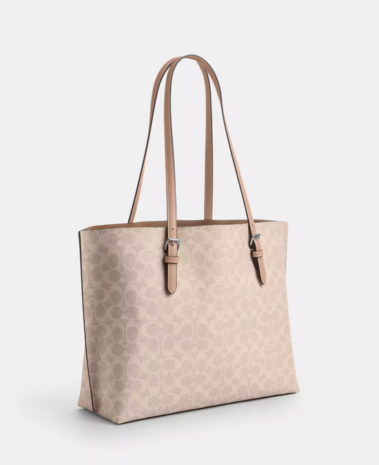 Coach Mollie Tote In Signature Silver Sand Taupe