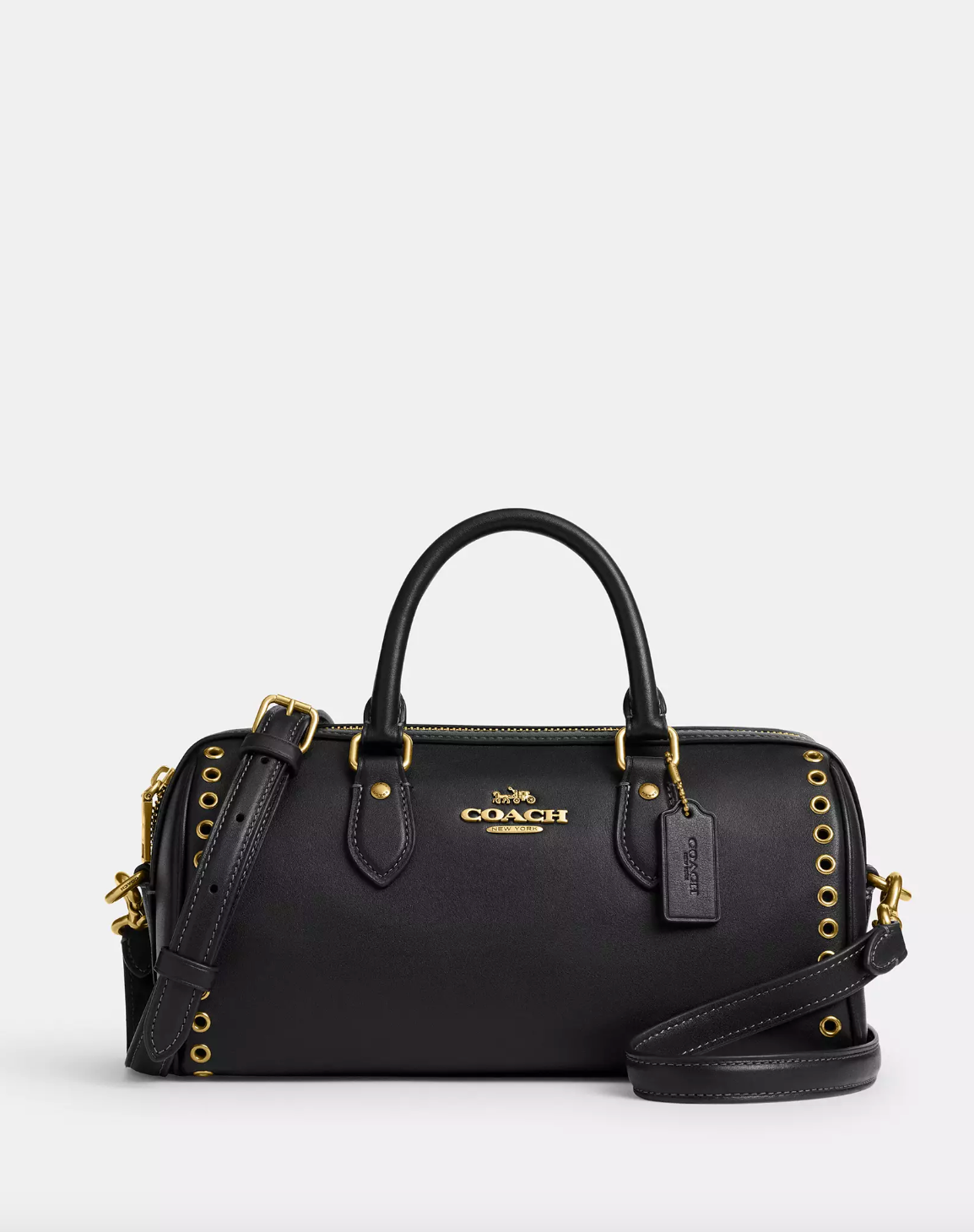 Coach Rowan Long Satchel Bag With Grommets In Brass Black (Pre-Order)