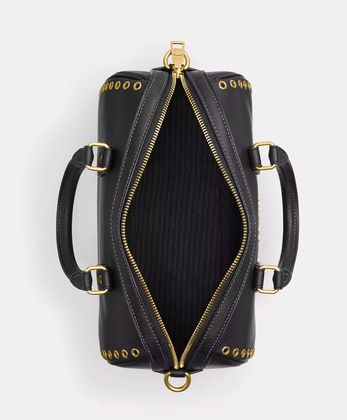 Coach Rowan Long Satchel Bag With Grommets In Brass Black (Pre-Order)