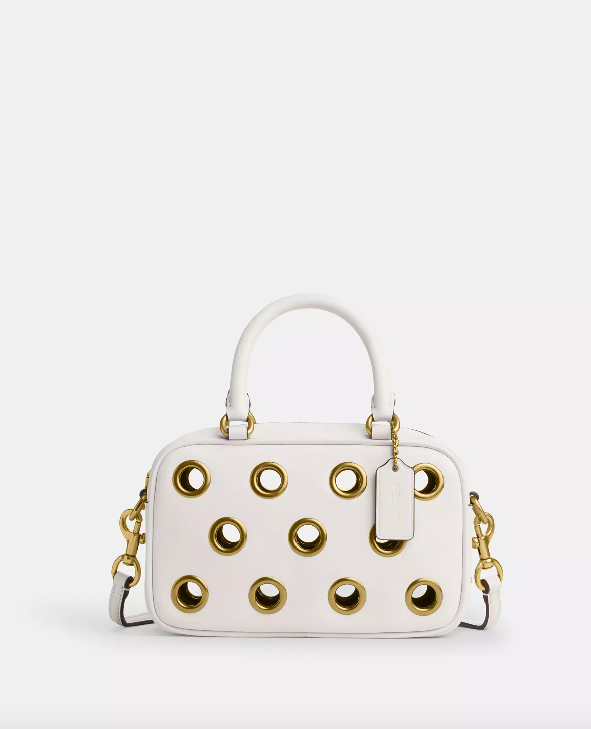 Coach Satchel Crossbody Bag With Grommets In Brass Chalk (Pre-Order)