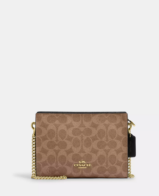 Coach Slim Crossbody In Signature Gold Tan Black (Pre-Order)