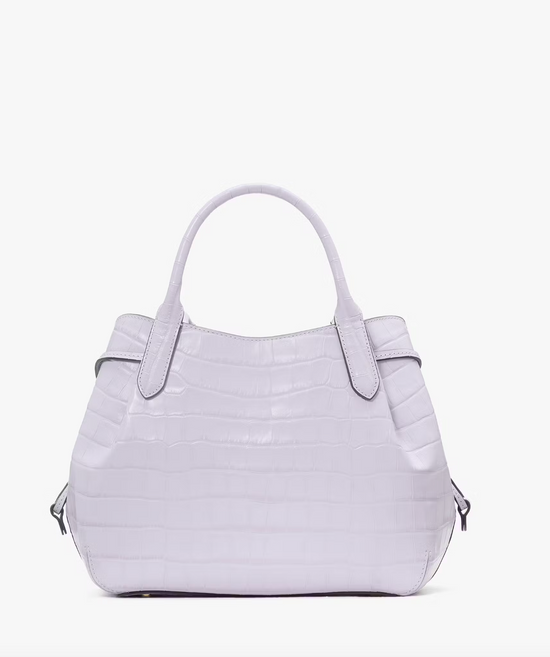 Kate Spade Dumpling Croc Embossed Small Satchel In Lavender Cream (Pre-Order)