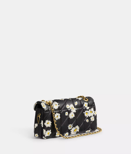 (RAYA LIMITED EDITION) Coach Tabby Shoulder Bag 26 With Quilting And Floral Print Black Multi Boutique Collection