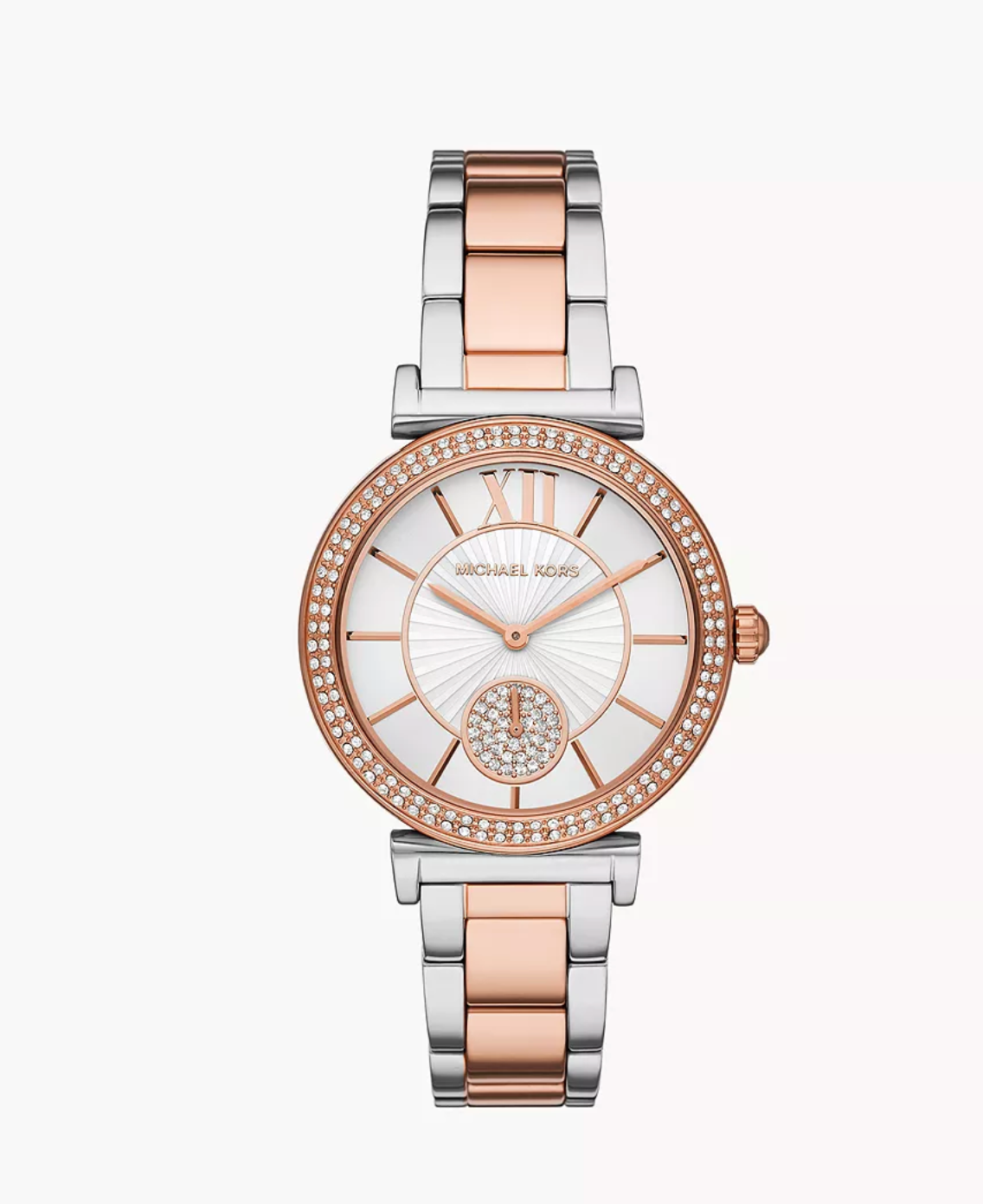 Michael Kors Women Abbey Three-Hand Rose Gold-Tone Stainless Steel Watch Mk4616 (Pre-Order)