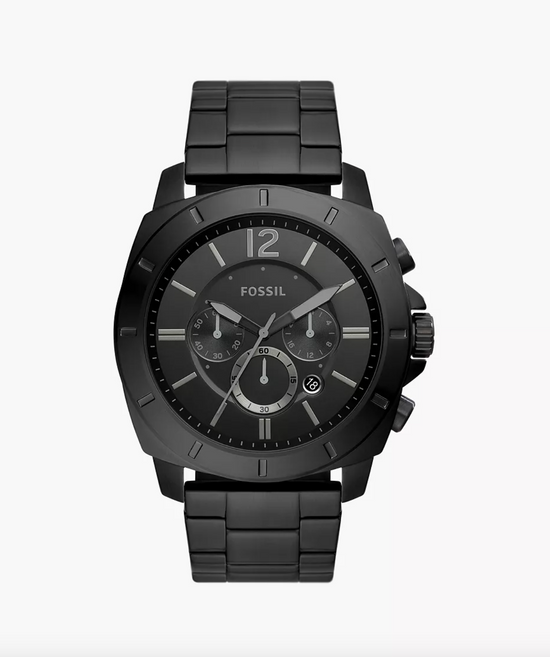 Fossil Men Privateer Chronograph Black Stainless Steel Watch Bq2759 (Pre-Order)